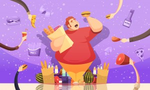 Gluttony Leading To Obesity Poster